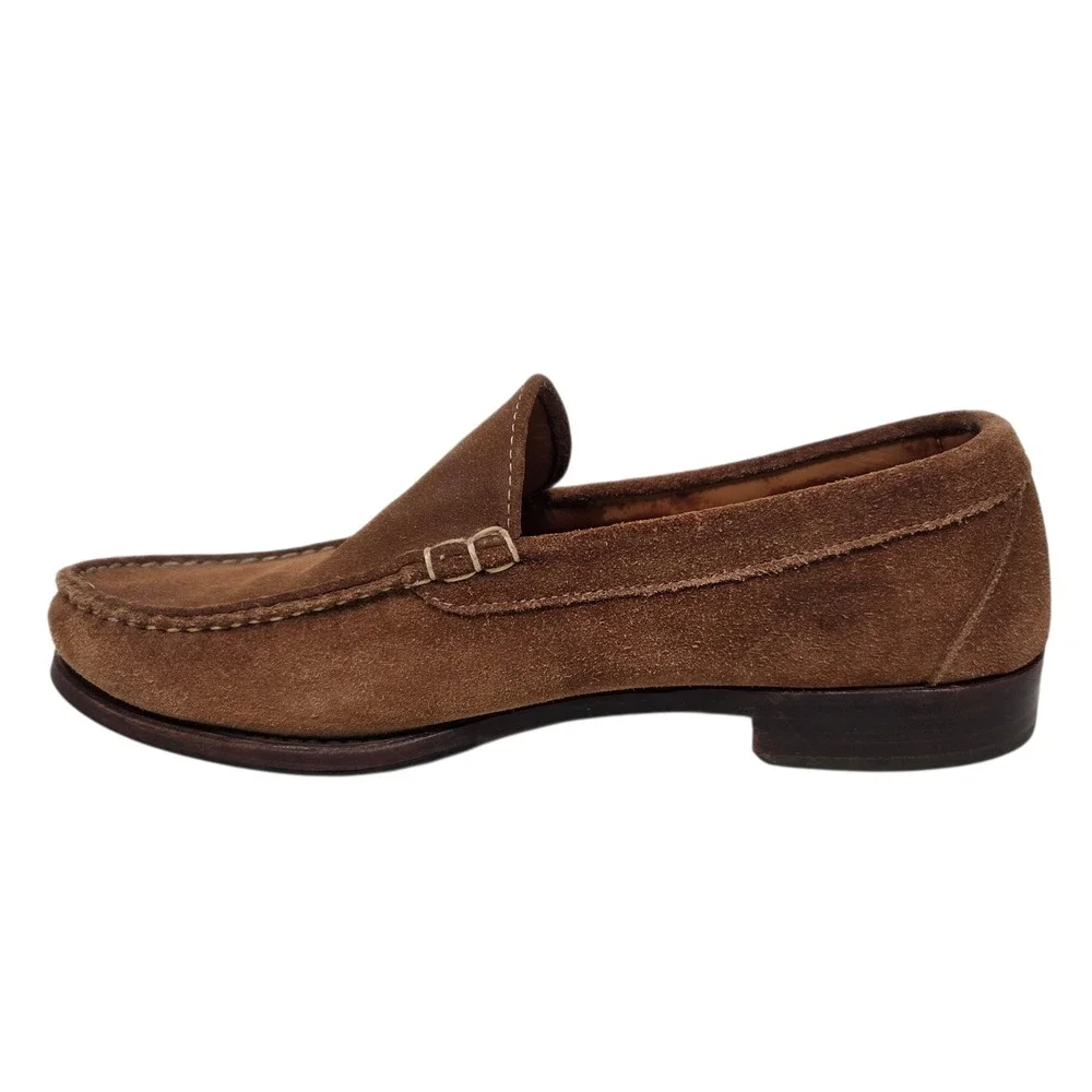 Allen Edmonds Keene Loafers Mens 8.5 D Brown Suede Moc Toe Slip On Shoes 3403